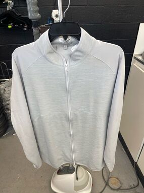 Peter Millar Light Gray Full-Zip Shirt Jacket